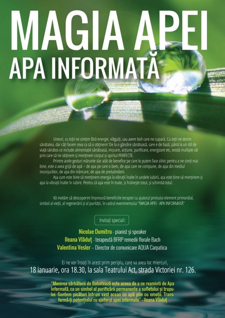 Magia apei – apa informată, ediția I