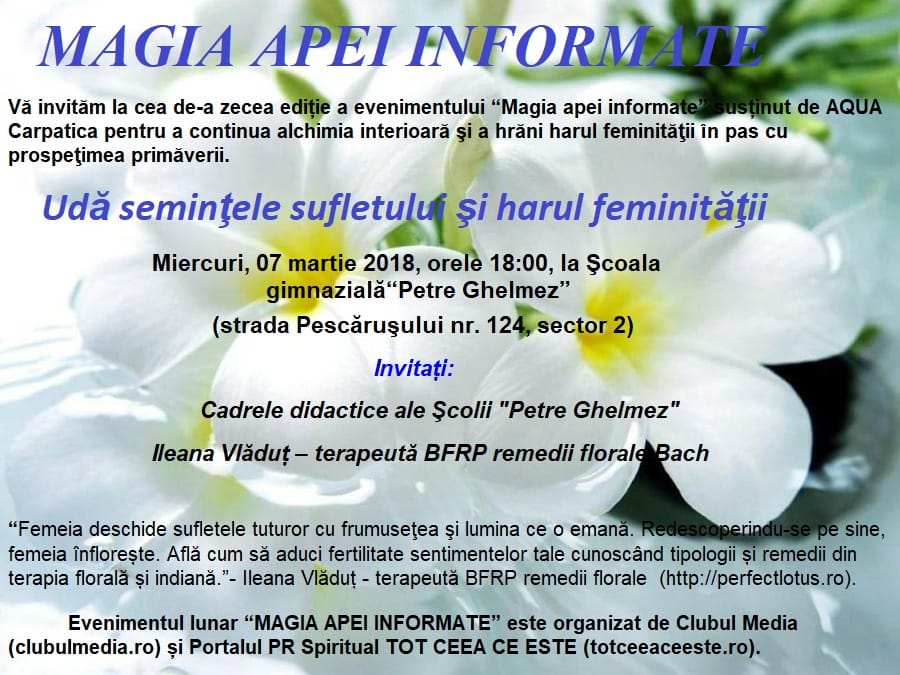 “Magia apei informate”- ediția X celebrează harul feminităţii