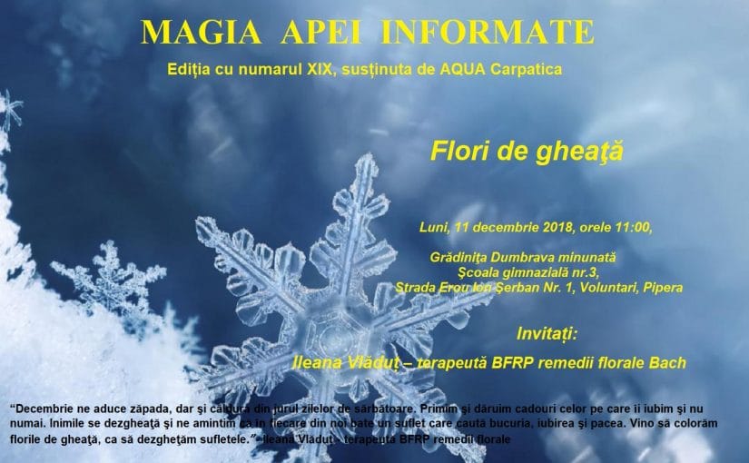 Flori de gheata la MAGIA APEI INFORMATE editia XIX, sustinua de AQUA Carpatica