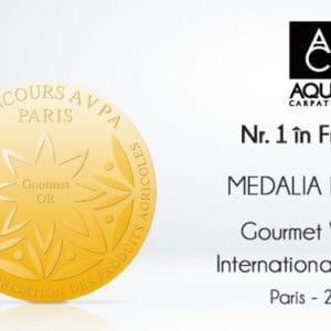 Medalie de aur la Concursul Internațional ”Gourmet Waters” pentru AQUA Carpatica minerală naturală, natural carbogazoasă