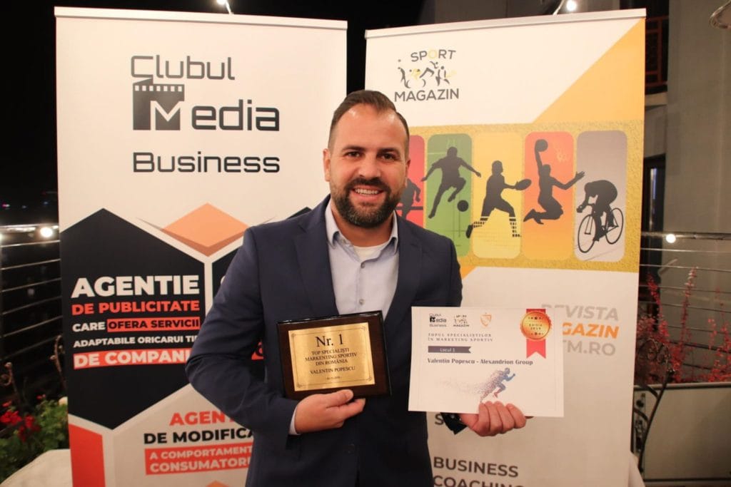 Valentin Popescu (Alexandrion Group) a fost desemnat cel mai bun specialist pe marketing sportiv din România