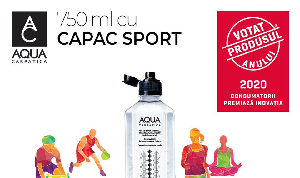 AQUA Carpatica Sports Cap (750 ml) a primit premiul Produsul Anului® în categoria apă minerală