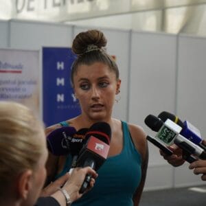 Demonstrație de tenis cu Andreea Prisăcariu la Dr. Oetker Junior Trophy