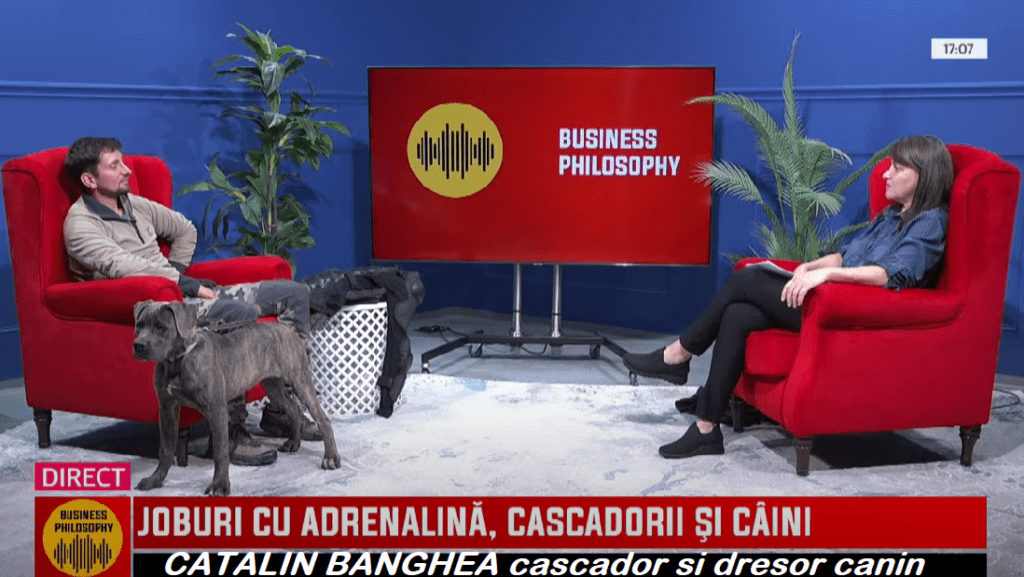 Joburi cu adrenalină, cascadorii şi cȃini. Cătălin Banghea, invitat la Emisiunea Business Philosophy