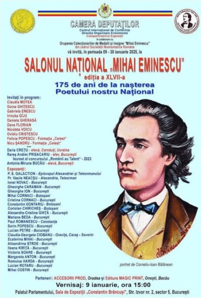 Spiritul înalt poetic eminescian omagiat astazi, 9 ianuarie, la Palatul Parlamentului