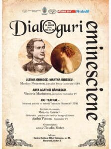 Dialoguri eminesciene, joi 20 martie, la Centrul Cultural „Mihai Eminescu”